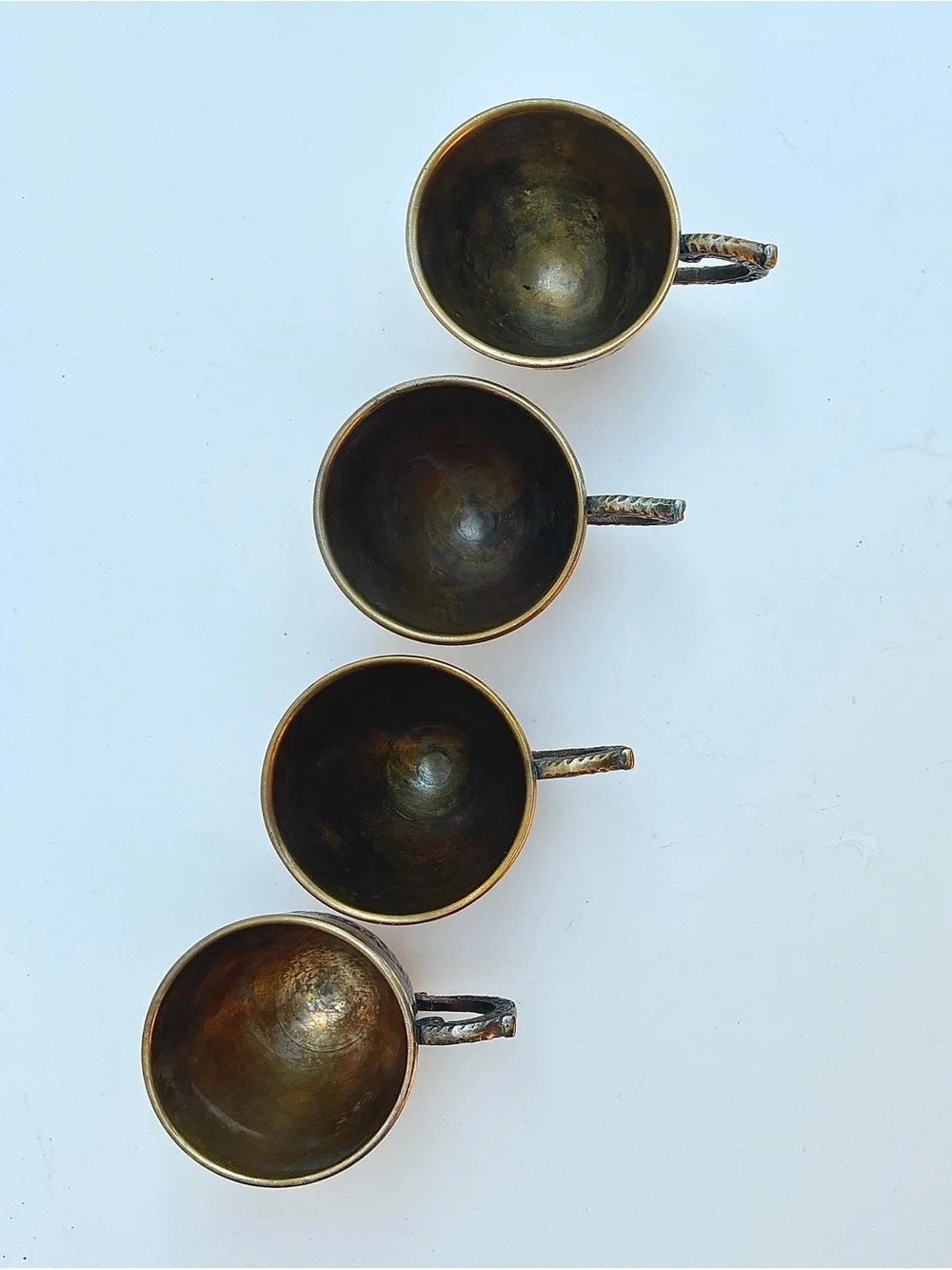 Vintage 16-Pc Solid Brass  Tea/Coffee  Sets Serve for 8